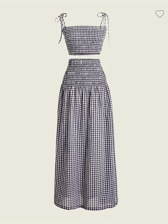 J. Crew Dresses & Skirts - J. Crew Black and White Gingham Maxi Skirt Set